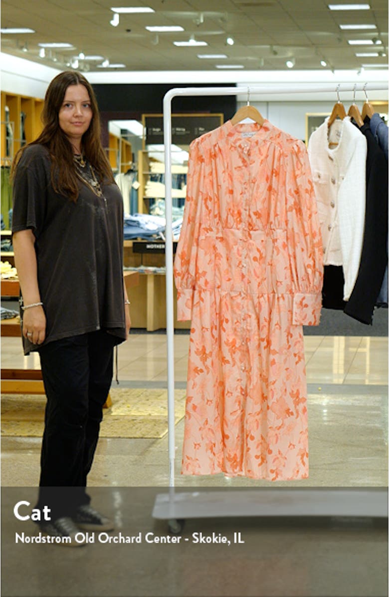 Forever Print Long Sleeve Tiered Midi Dress, sales video thumbnail