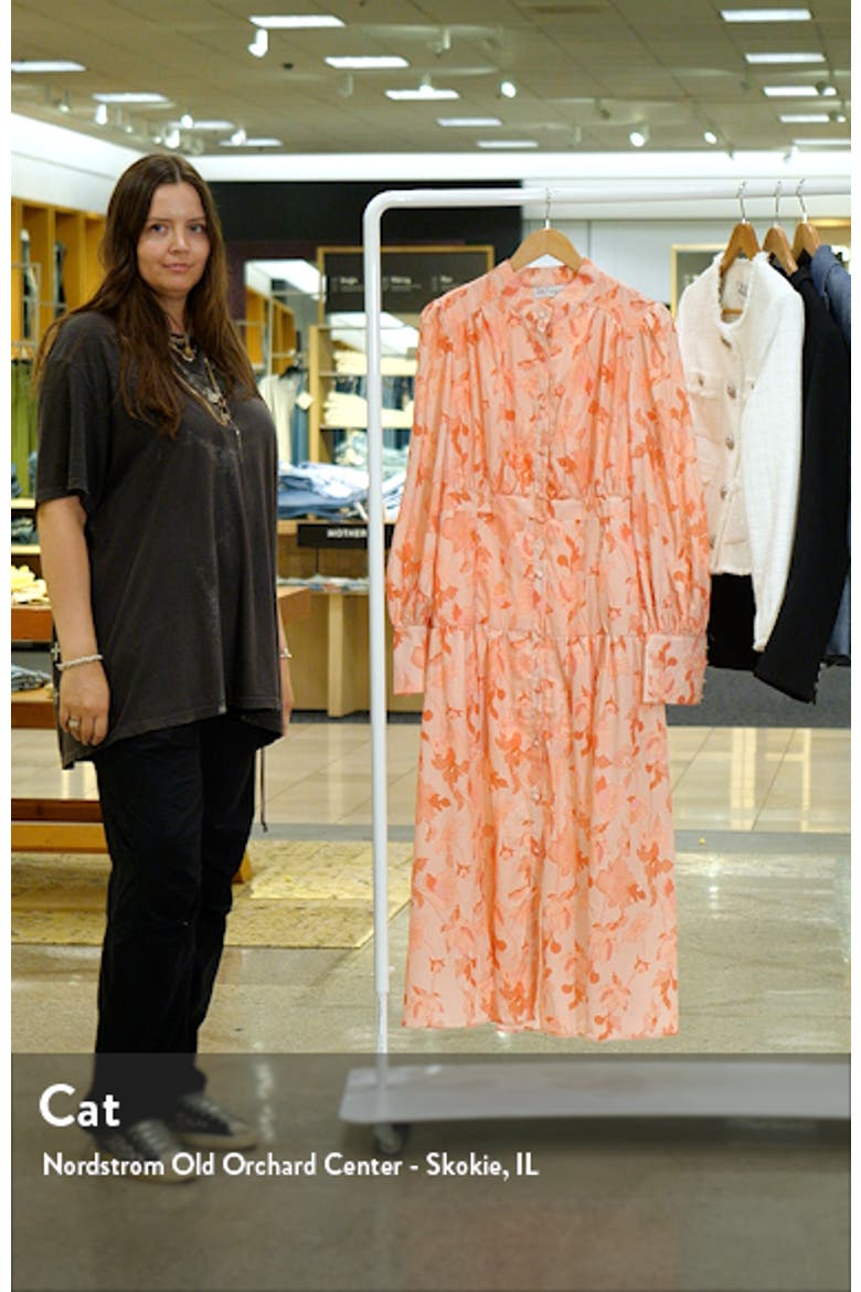 Forever Print Long Sleeve Tiered Midi Dress video