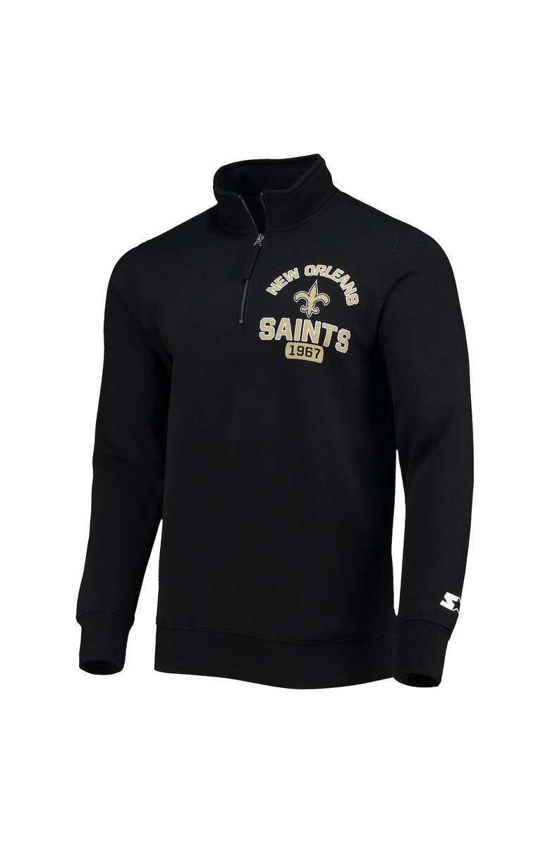 STARTER Men's Starter Black New Orleans Saints Heisman Quarter-Zip Jacket, Alternate, color, Black