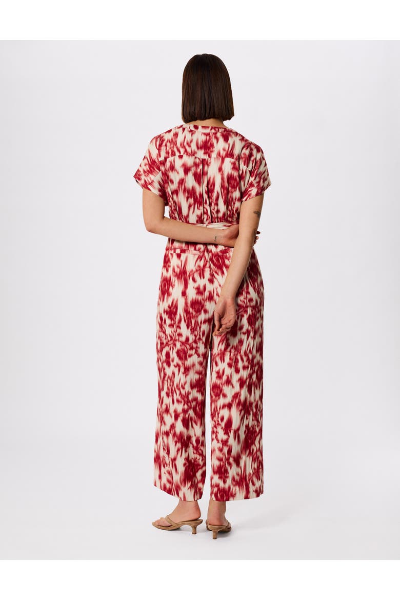 Blurred Floral Tie Jumpsuit, Alternate, color, Red/Multi