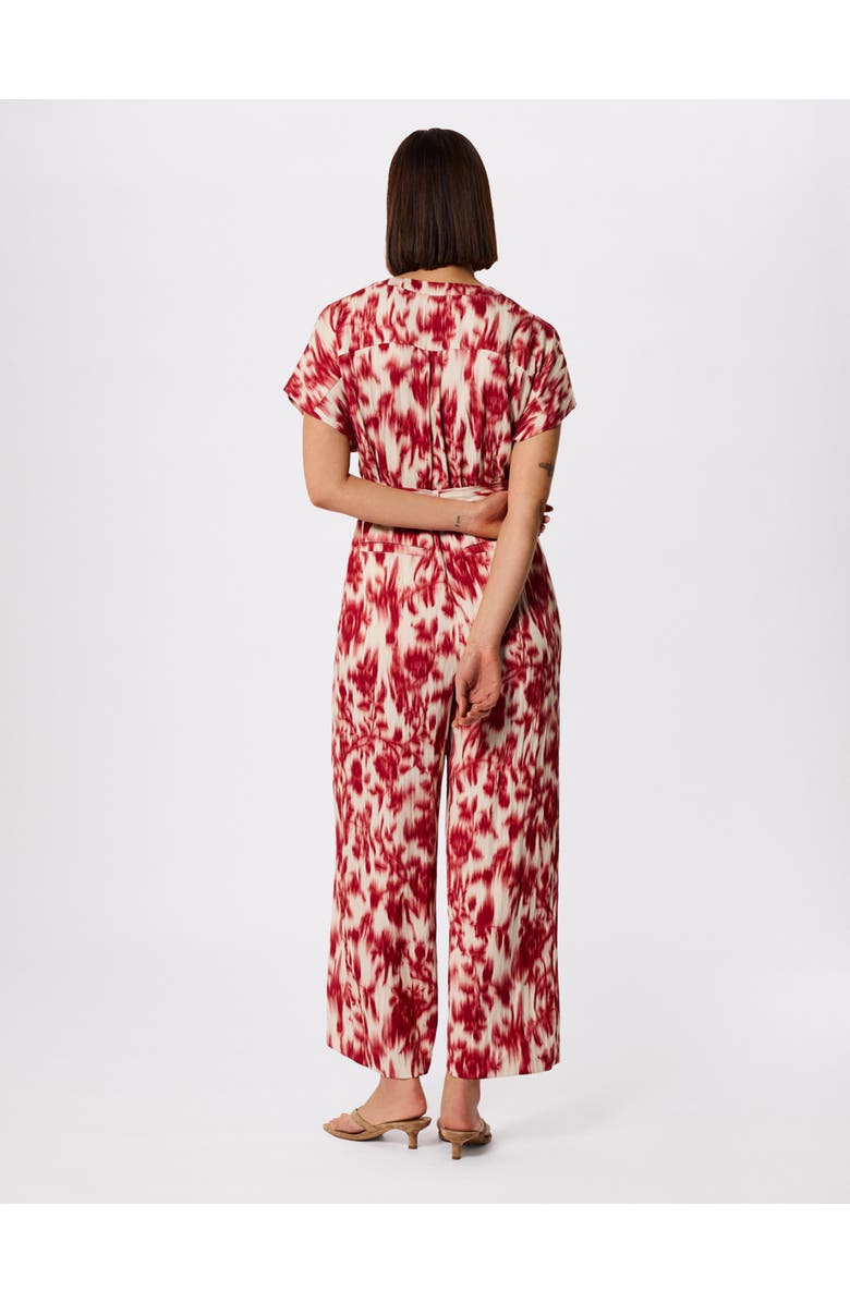 Whistles Blurred Floral Tie Jumpsuit, Alternate, color, Red/Multi
