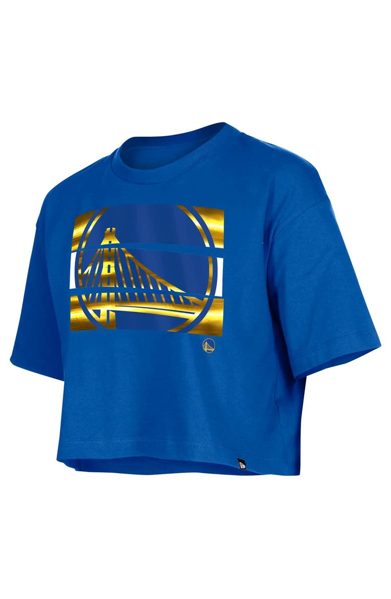 New Era Women's New Era Royal Golden State Warriors Oversized Boxy Crop T-Shirt, Alternate, color, Royal