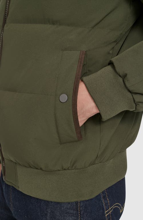 Andrew Marc Langham Water Resistant Hooded Puffer Bomber Jacket In Gray