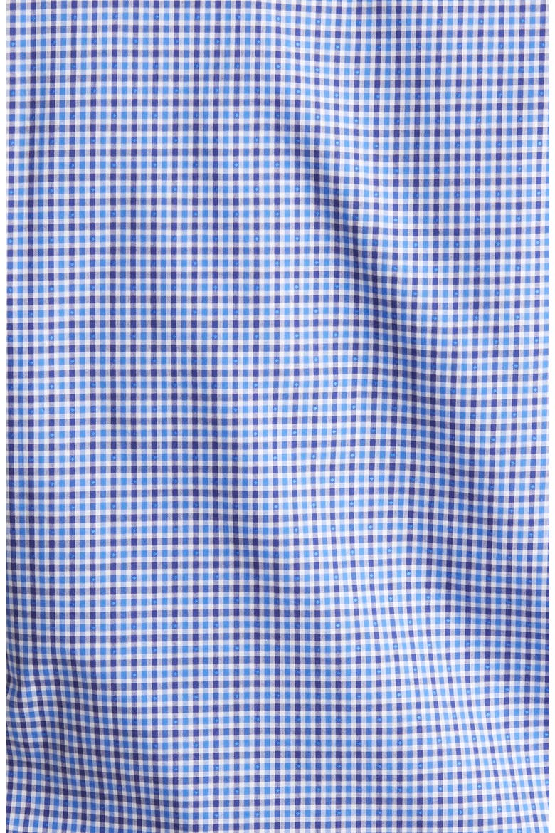 Plaid Print Long Sleeve Tailored Fit Dress Shirt, Alternate, color, NAVY