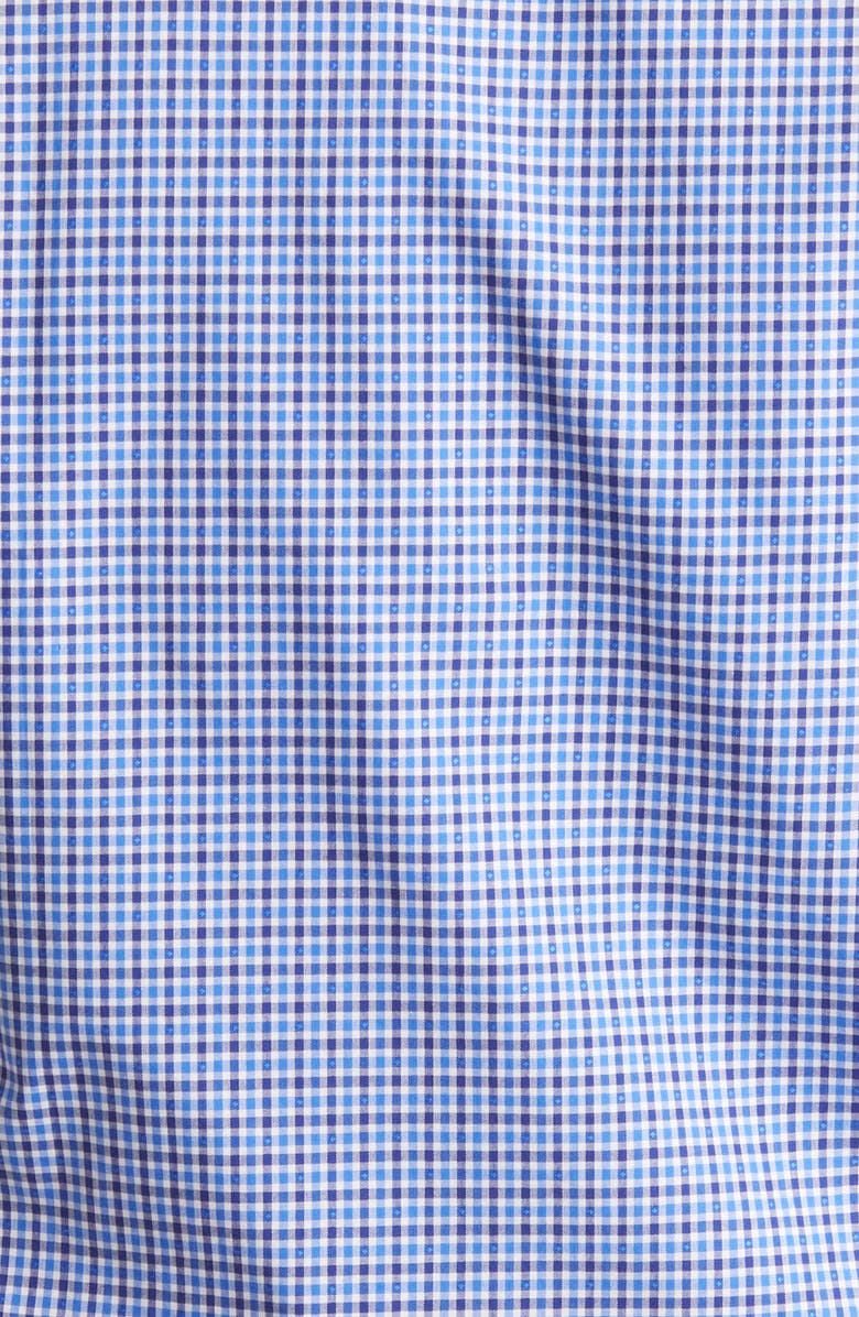 Duchamp Plaid Print Long Sleeve Tailored Fit Dress Shirt, Alternate, color, Navy