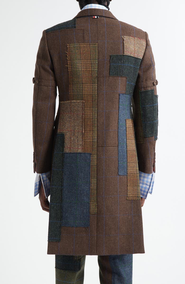 Thom Browne Patchwork Wool Coat, Alternate, color, Seasonal Multi