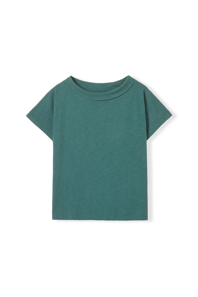 Sculpted Boat Neck Relaxed T-Shirt, Alternate, color, Teal