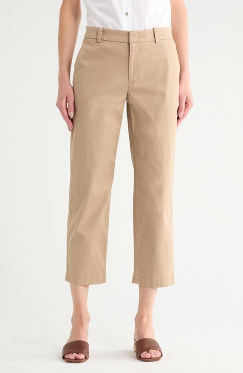 Washed Crop Chino Pants