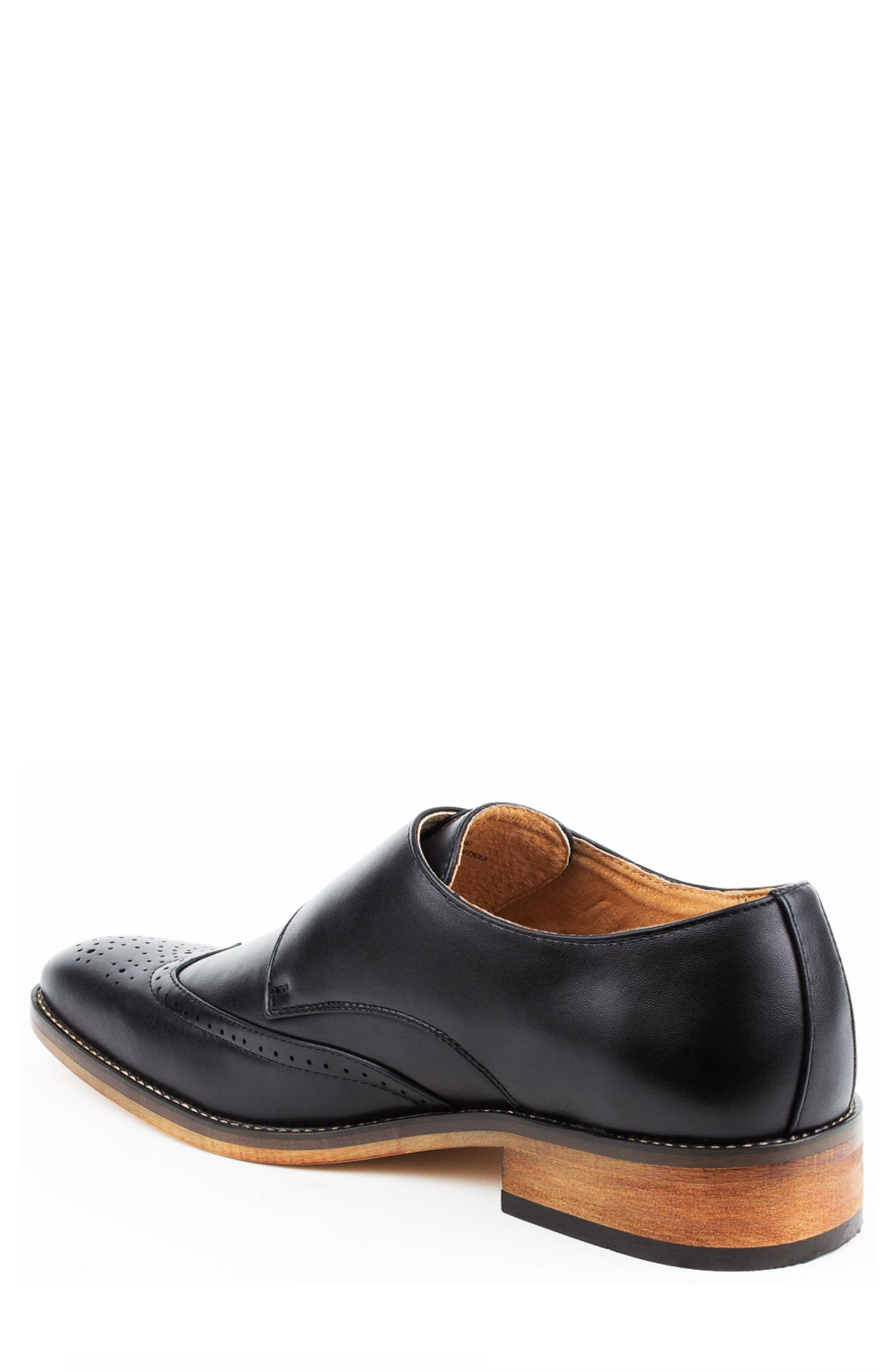 Gino Vitale Monk Strap Shoe, Alternate, color, Black
