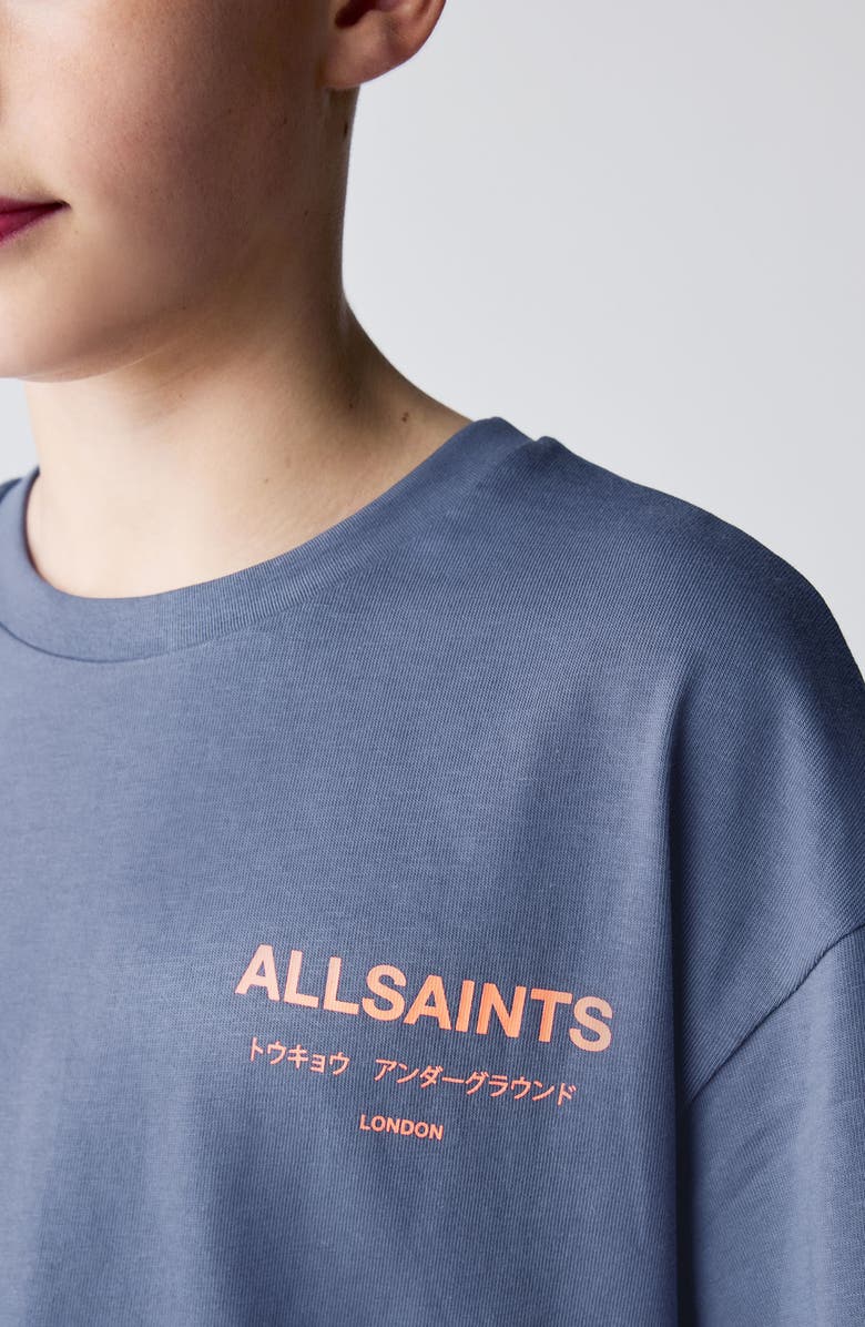 smALLSAINTS by ALLSAINTS Kids' Underground Oversize Cotton Graphic T-Shirt, Alternate, color, Blue
