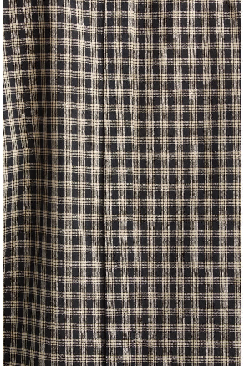 Gender Inclusive Pippa Trimmed Bordered Check Button-Up Shirt, Alternate, color, BLACK