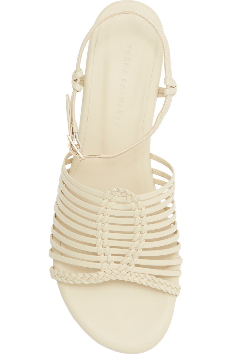 Freda Salvador Judy Woven Block Heel Sandal, Alternate, color, Vanilla Calf