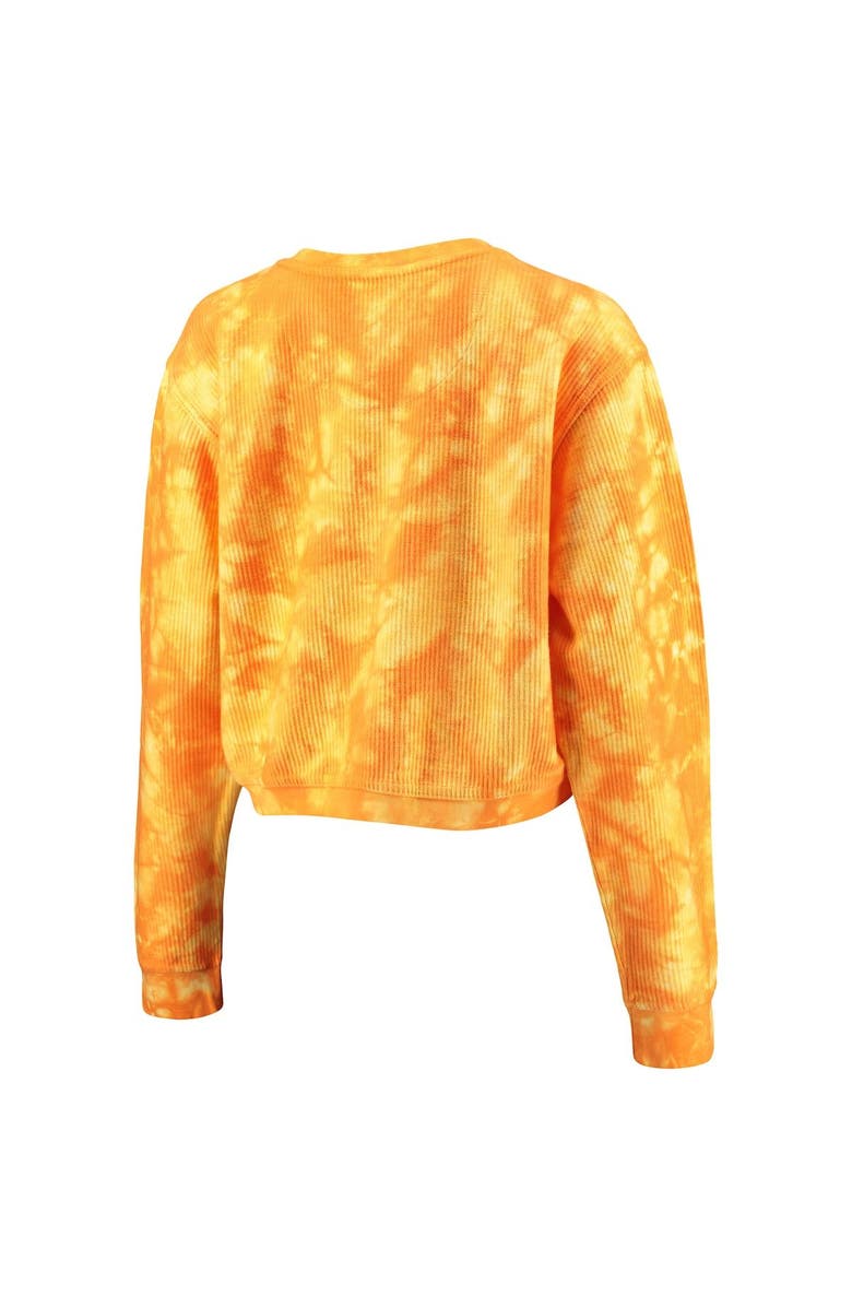 PRESSBOX Women's Pressbox Tennessee Orange Tennessee Volunteers Campus Tie-Dye Comfy Cord Pullover Sweatshirt, Alternate, color, Tennessee Orange