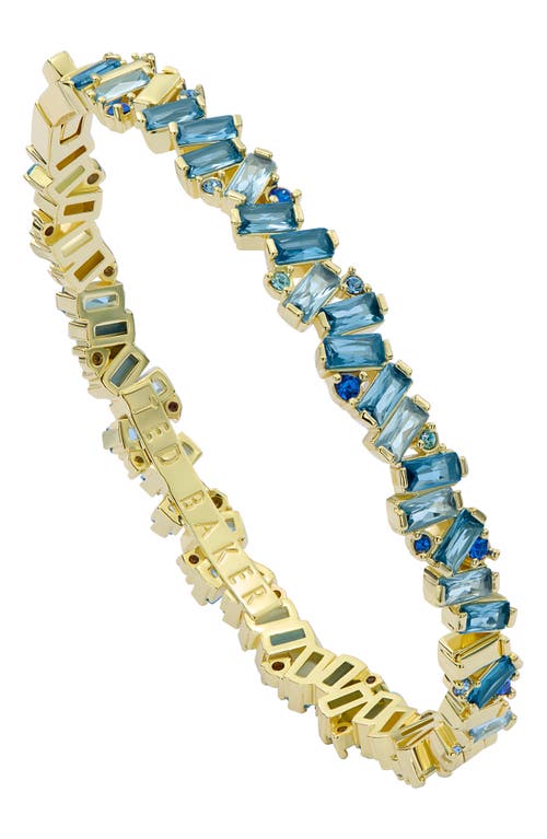 Ted Baker Clarina Crystal Cluster Bangle In Gold Tone Blue Multi Crystal