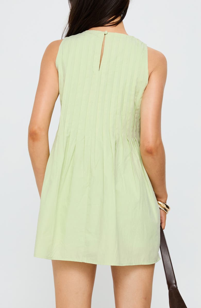 Princess Polly Dreamboat Sleeveless Pleated Minidress, Alternate, color, Matcha