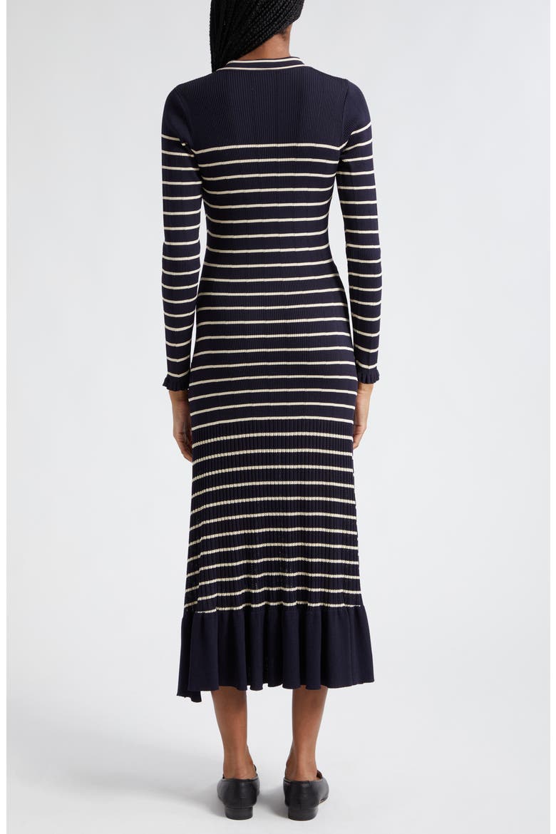 Marina Stripe Long Sleeve Midi Sweater Dress, Alternate, color, NAVY STRIPE