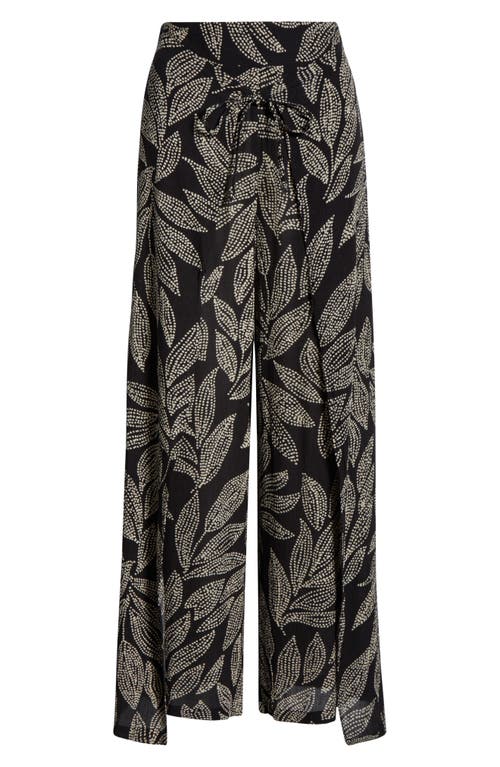 Elan Print Cover-up Wrap Pants In Black
