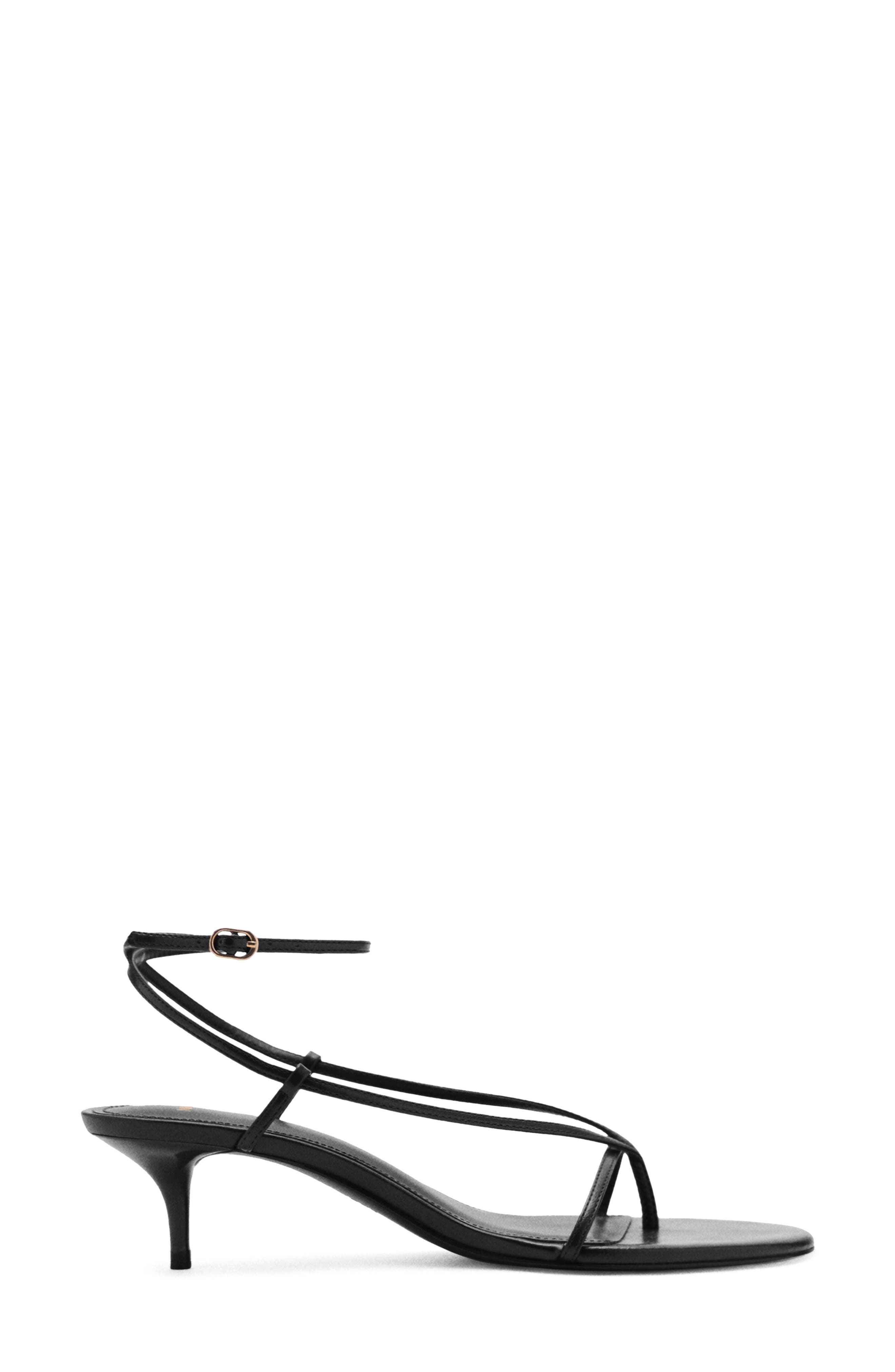 MANGO Ankle Strap Sandal, Alternate, color, Black