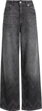 BOSS Orange Slouchy Rhinestone Wide Leg Jeans