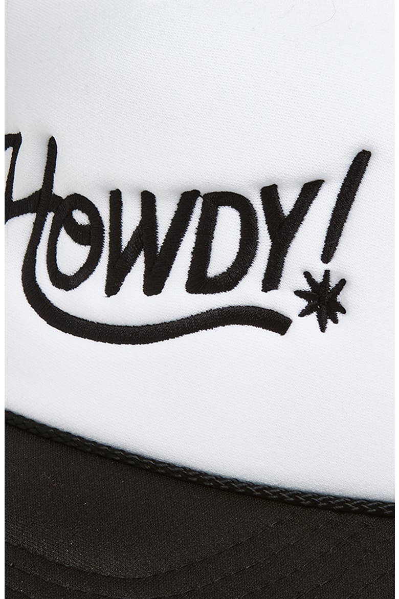 Howdy Trucker Hat, Alternate, color, BLACK/ WHITE