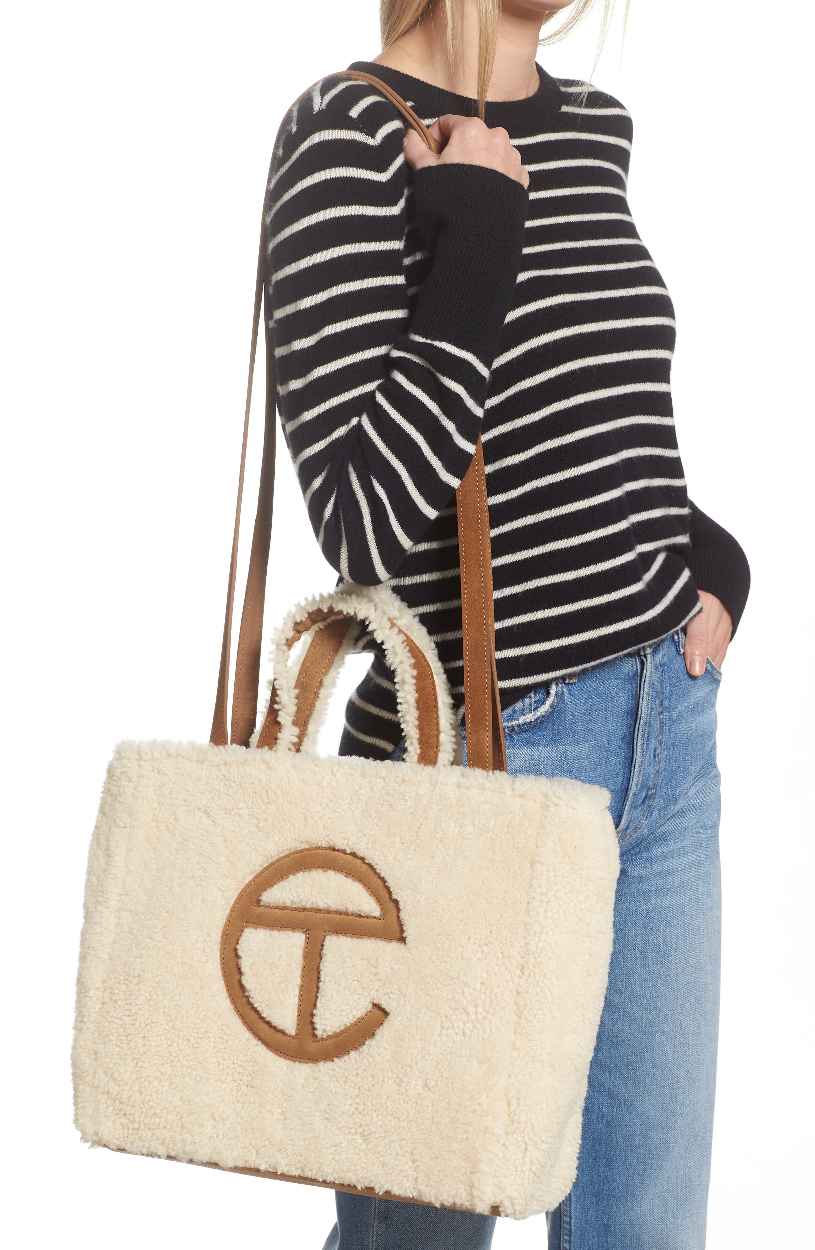 UGG<sup>®</sup> x TELFAR Medium Genuine Shearling Shopper, Alternate, color, 