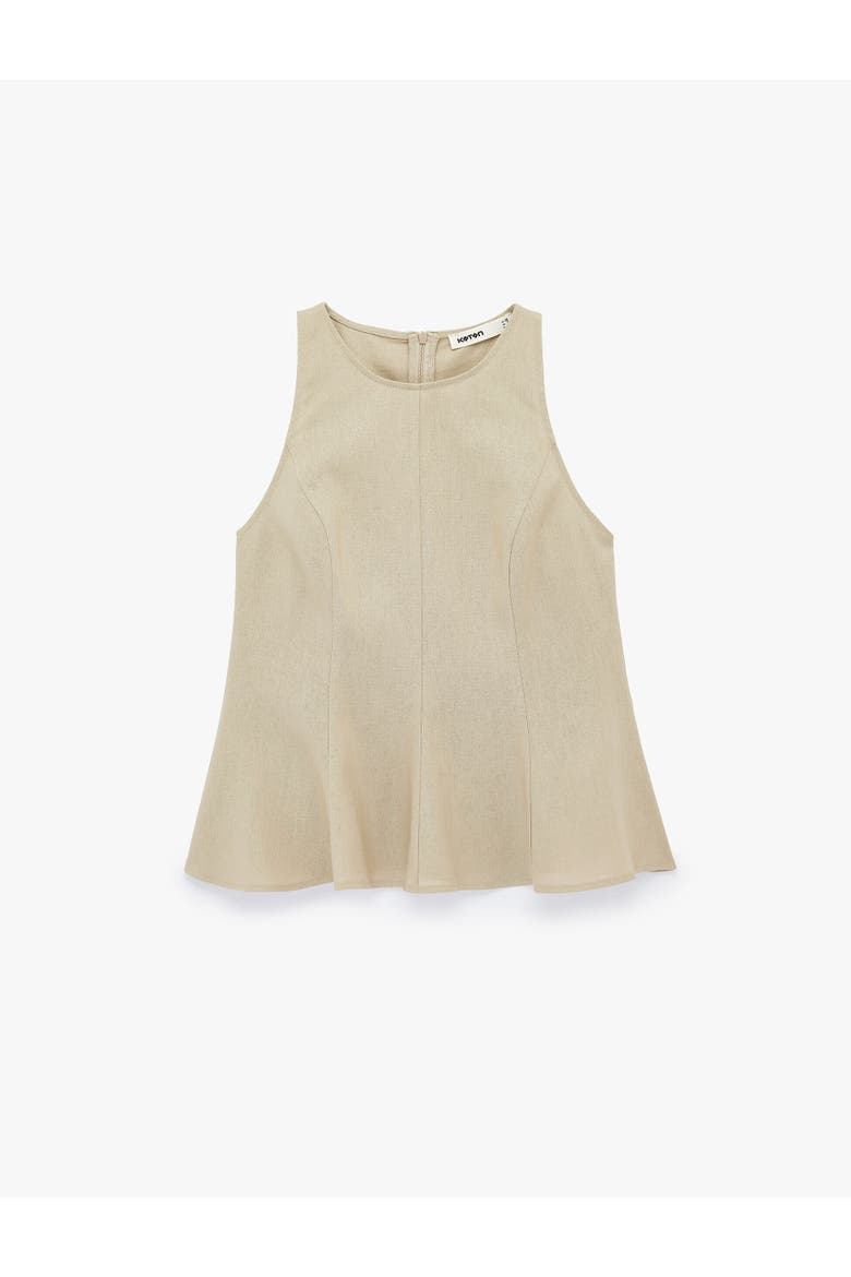 Sleeveless Linen Blend Top with Flare, Alternate, color, MINK