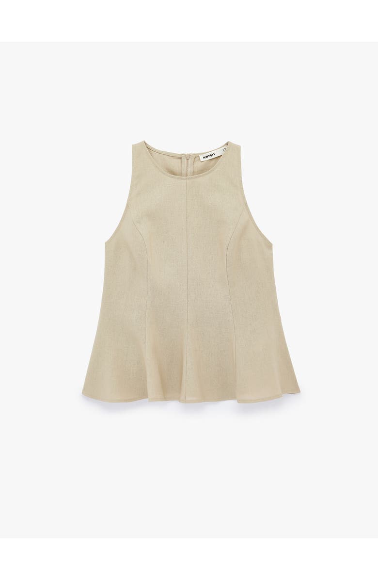 Koton Sleeveless Linen Blend Top with Flare, Alternate, color, Mink