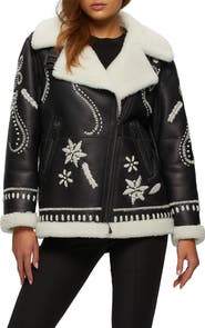 GORSKI Genuine Shearling Jacket With Embroidery