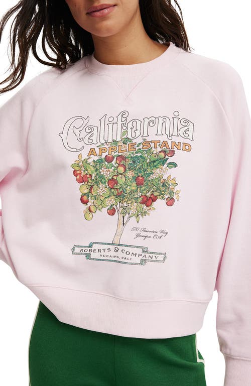Shop Cotton On Classic Fleece Graphic Raglan Crew Sweatshirt In California Apple Stand