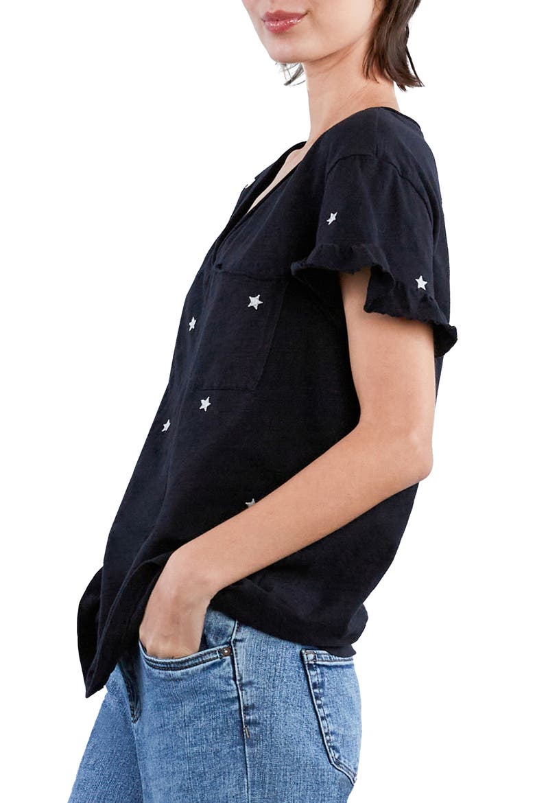 Embroidered Stars T-Shirt, Alternate, color, INK