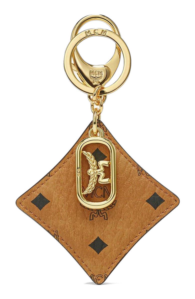 MCM Aren Bicolor Diamond Key Charm in Visetos, Main, color, 