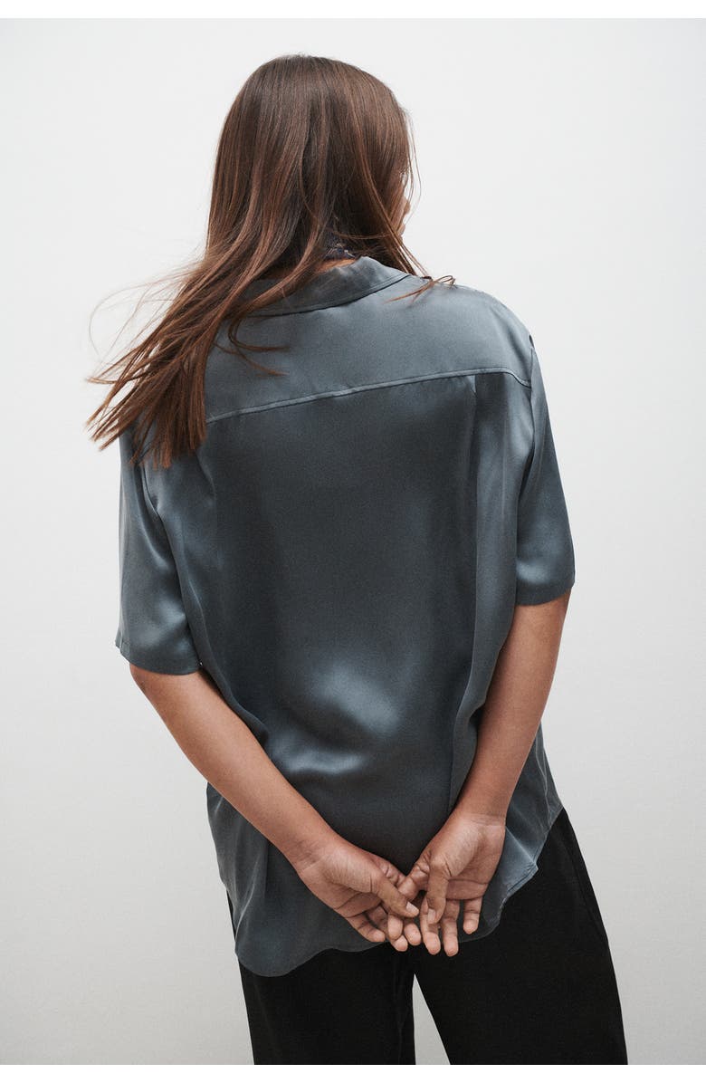 SILK LAUNDRY Short Sleeve Boyfriend Shirt, Alternate, color,