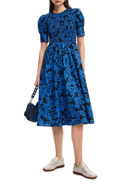 San Diego Puff Sleeve Fit & Flare Dress