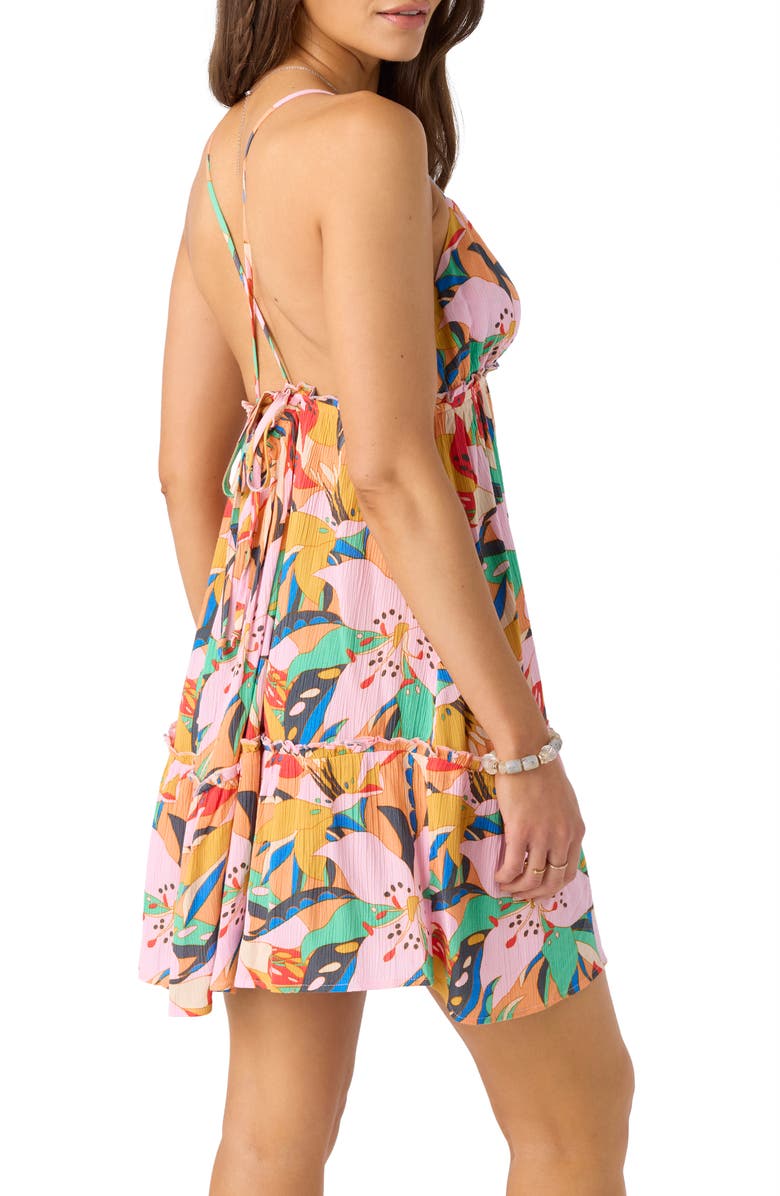 O'Neill Simone Floral Babydoll Minidress, Alternate, color, Multi Colored