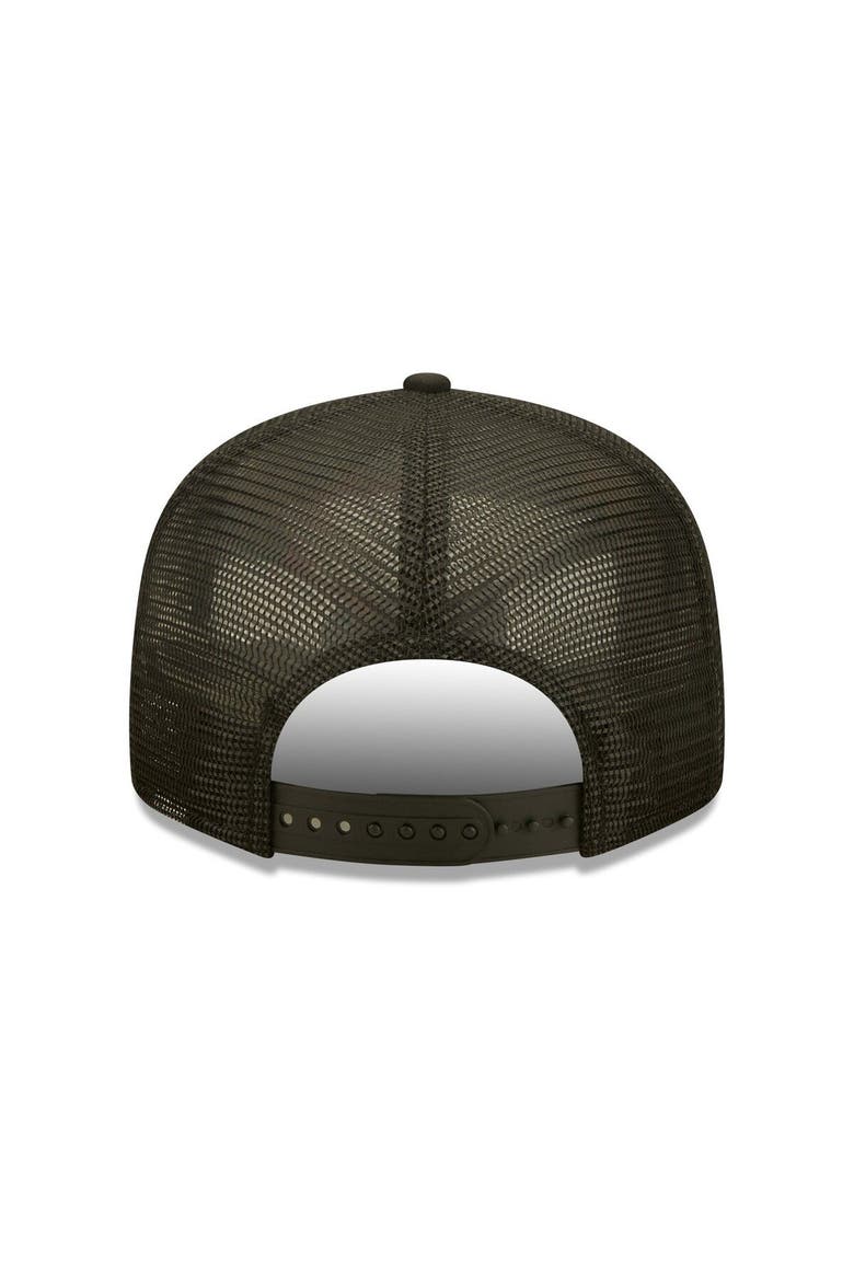Men's New Era Black Pittsburgh Pirates Tropic Trucker 9FIFTY Snapback Hat, Alternate, color, Black