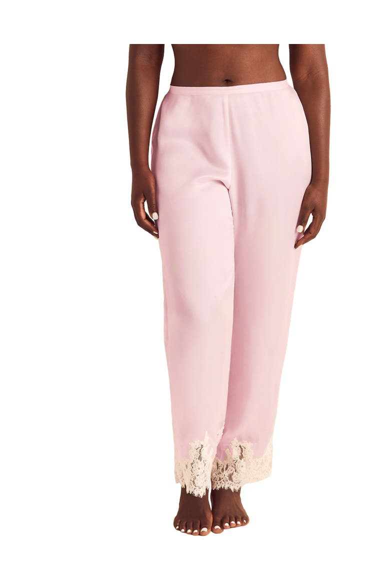 Vegan Pajama Atelier Collection Silk Pant, Main, color, Light pink