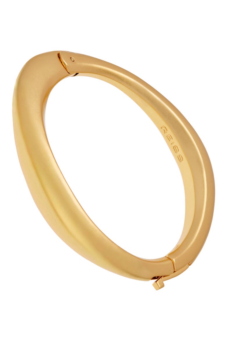 Sierra Smooth Curve Hinge Bracelet, Alternate, color, GOLD TONE