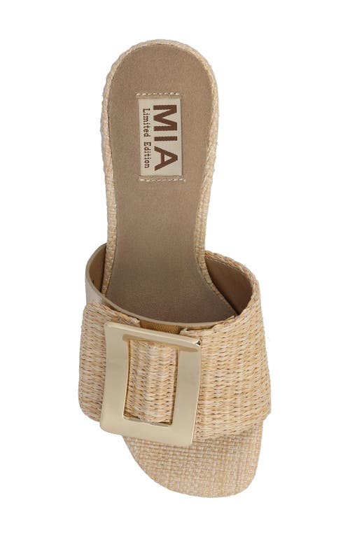 Mia Idania Block Heel Sandal In Natural/gold