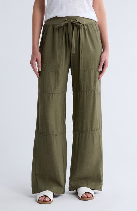 Twill Wide Leg Pants