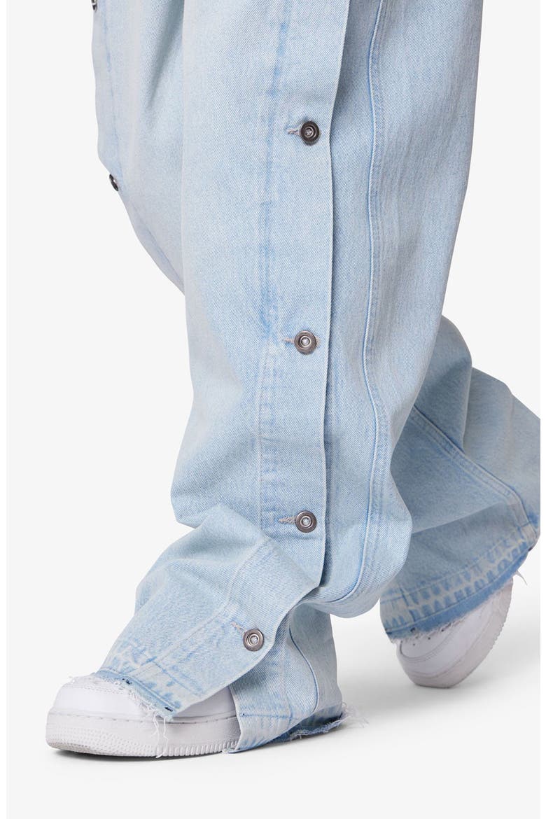 Offset Button Baggy Jeans, Alternate, color, LIGHT BLUE