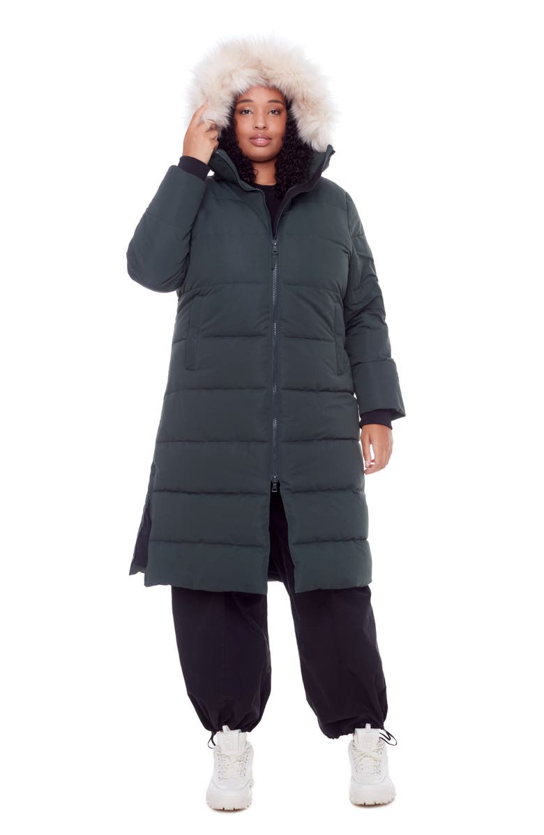 Alpine North KLUANE PLUS SIZE - Vegan Down Ultra Long Winter Parka, Alternate, color, Green