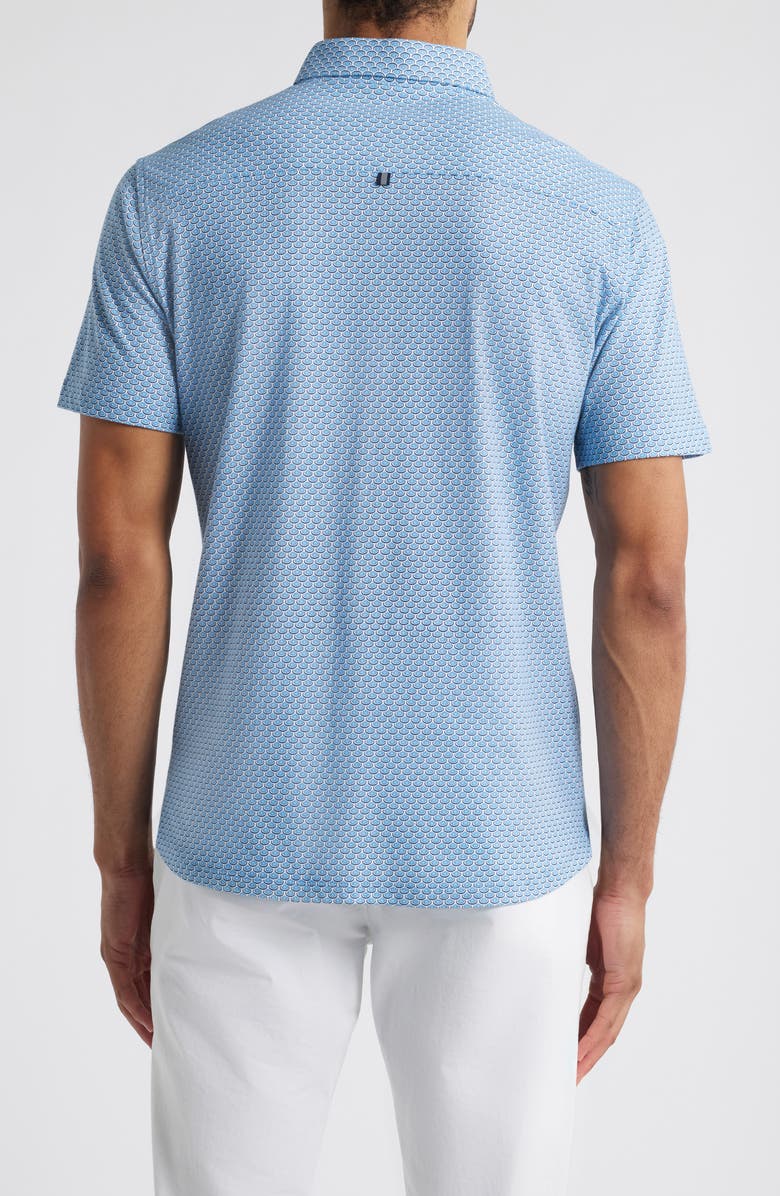 Stone Rose Oval Geo Performance Short Sleeve Button-Up Shirt, Alternate, color, 