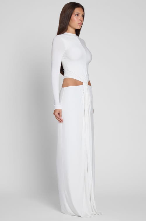 Leau Vacanza Drape Gown In White