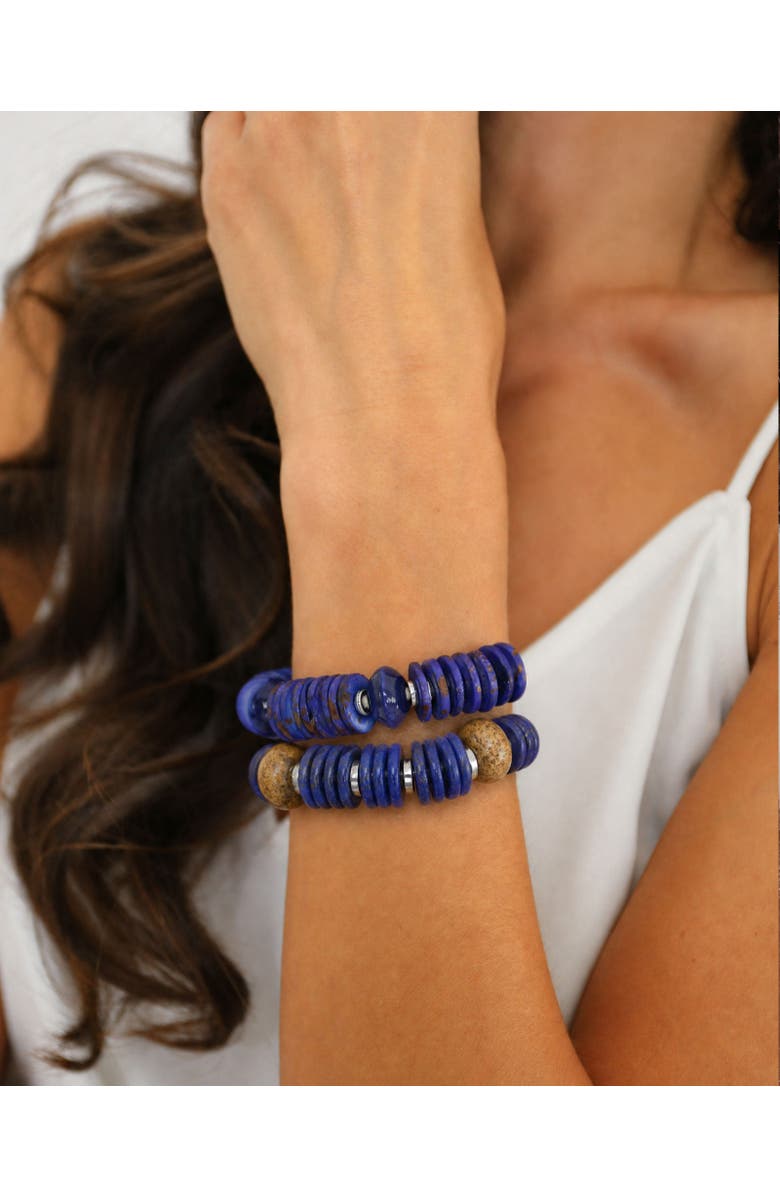 By Lilla Athena Capsule Bracelet Hairtie Set, Main, color, Midnight Blue
