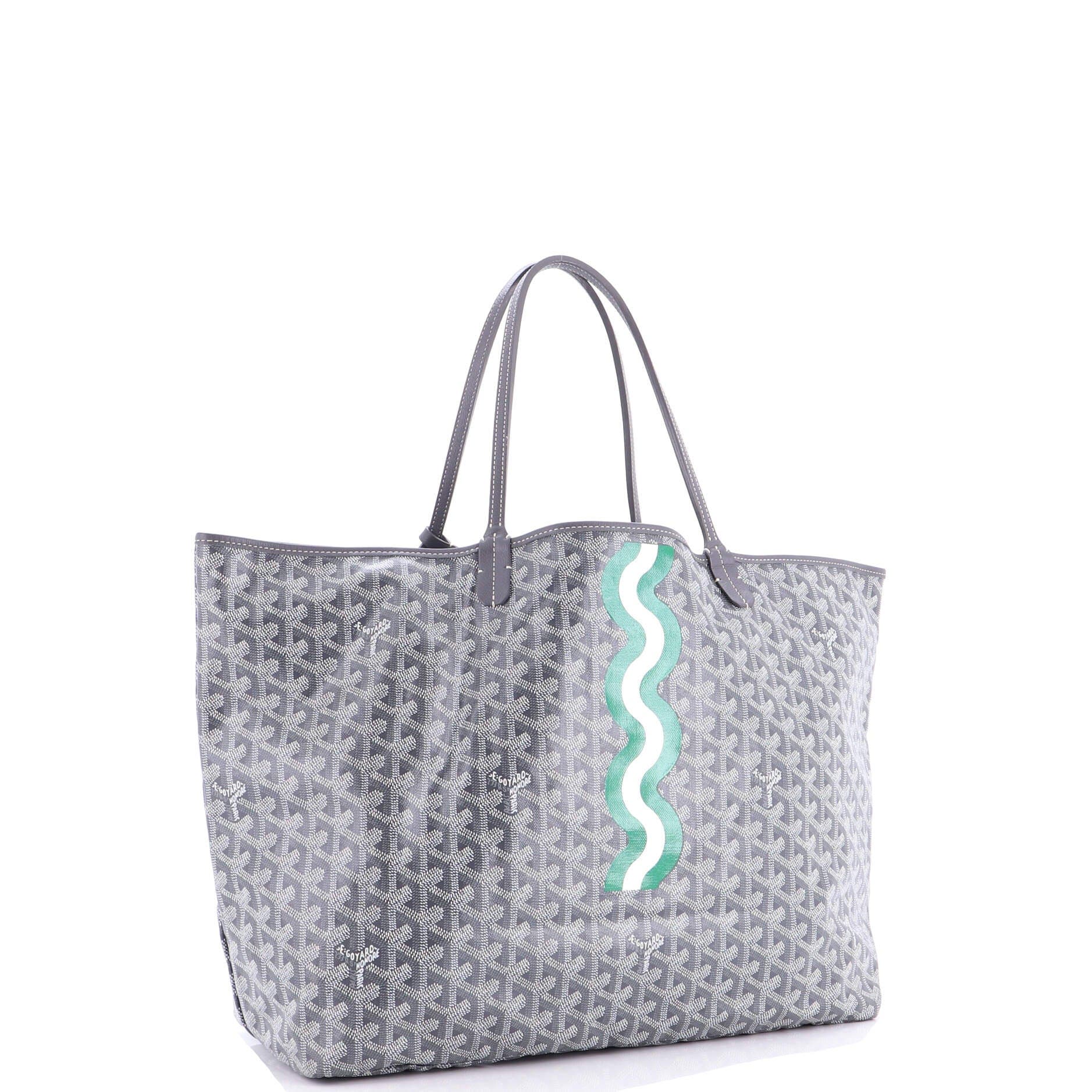 Pre-Owned Goyard Saint Louis Tote Printed Coated Canvas GM, Alternate, color, Gray