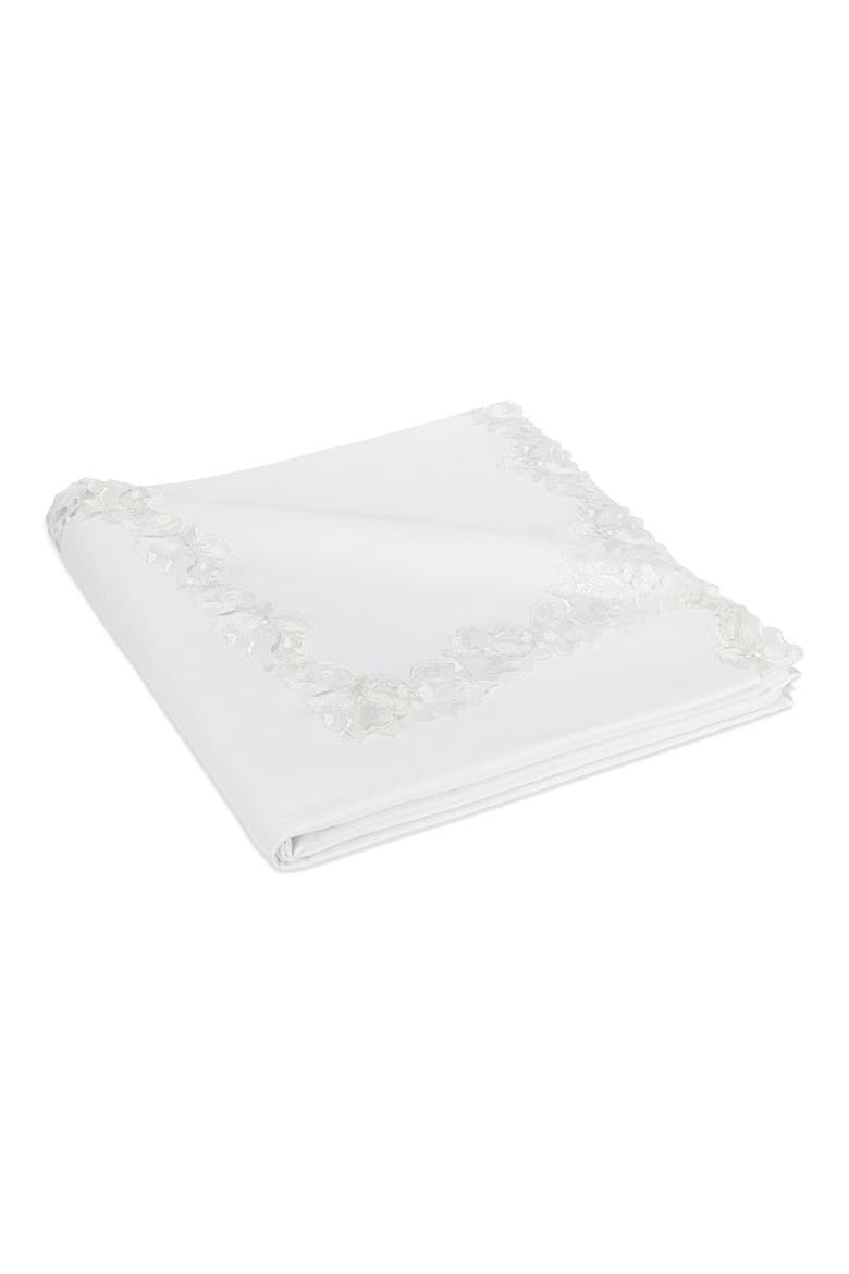 Lace Piqué Cotton Coverlet, Main, color, VIRGINIA WHITE