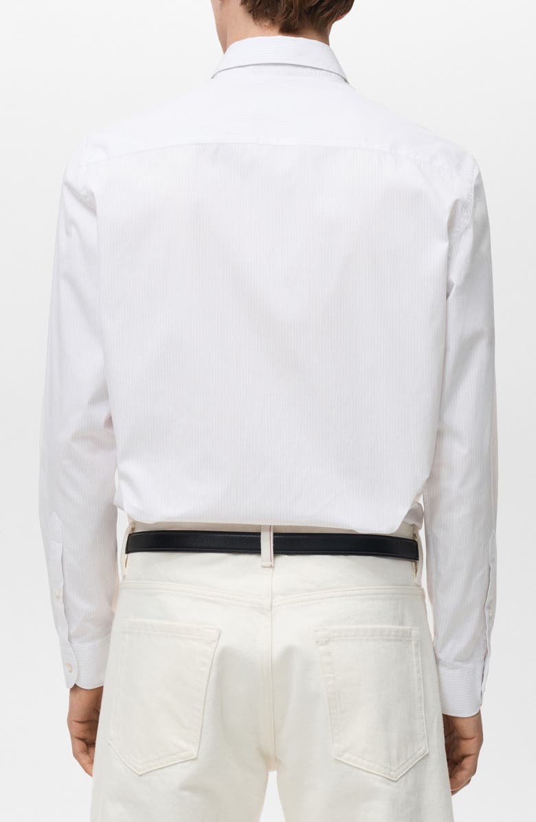 MANGO Regular Fit Pinstripe Cotton Button-Up Shirt, Alternate, color, 