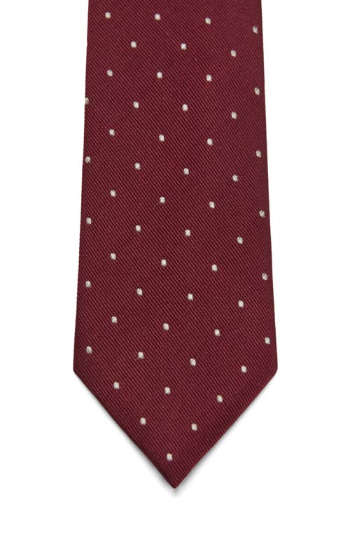 Mango Polka Dot Silk Blend Tie In Red