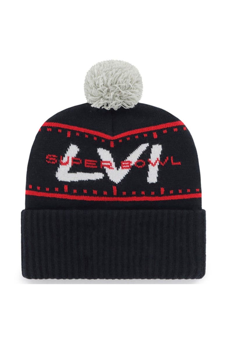 Men's '47 Navy Los Angeles Rams Super Bowl LVI Bound View Cuffed Pom Knit Hat, Alternate, color, Navy