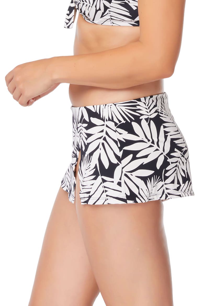 Oasis Skirted Hipster Bikini Bottoms, Alternate, color, BLACK